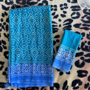 Bandhani Bhandej Saree with blouse piece